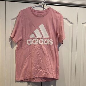 Adidas Light Pink Tee with White Logo